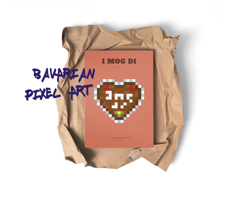 Bavaria Pixel Kunst Poster Versand