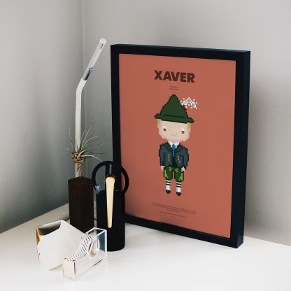 Bavaria Pixel Poster Xaver aus der Edition Bayerische Tracht