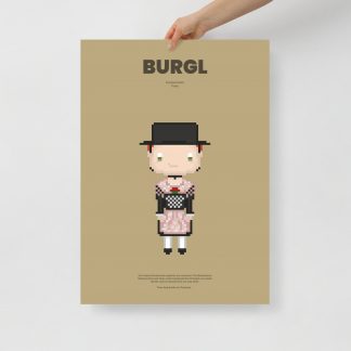 Bavaria Pixel Poster Burgl aus der Edition Bayerische Tracht