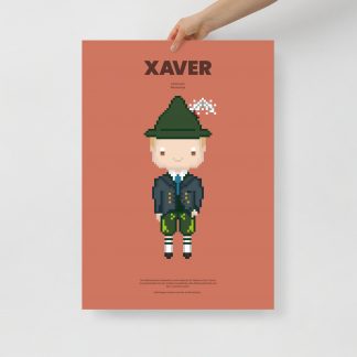 Bavaria Pixel Poster Xaver aus der Edition Bayerische Tracht