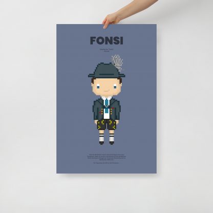 Bavaria Pixel Poster Fonsi aus der Edition Bayerische Tracht