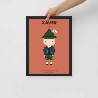 Bavaria Pixel Poster Xaver aus der Edition Bayerische Tracht