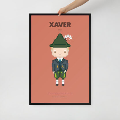 Bavaria Pixel Poster Xaver aus der Edition Bayerische Tracht