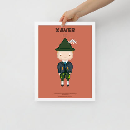 Bavaria Pixel Poster Xaver aus der Edition Bayerische Tracht