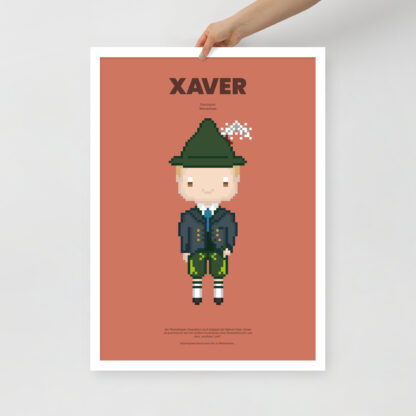 Bavaria Pixel Poster Xaver aus der Edition Bayerische Tracht