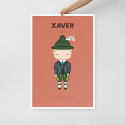 Bavaria Pixel Poster Xaver aus der Edition Bayerische Tracht