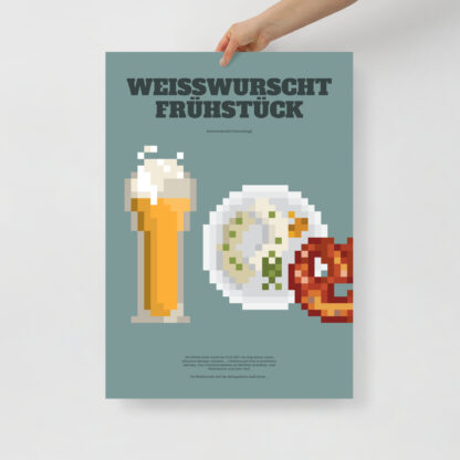 Bavaria Pixel – Edition Bayerisches Lebensgefühl – Weißwurscht Frühstück – Poster